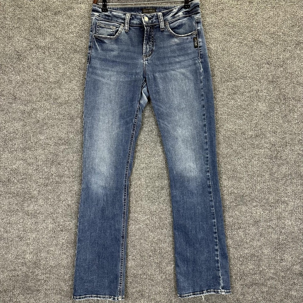 Silver Jeans Women's Faded Blue Boot Cut Jeans
